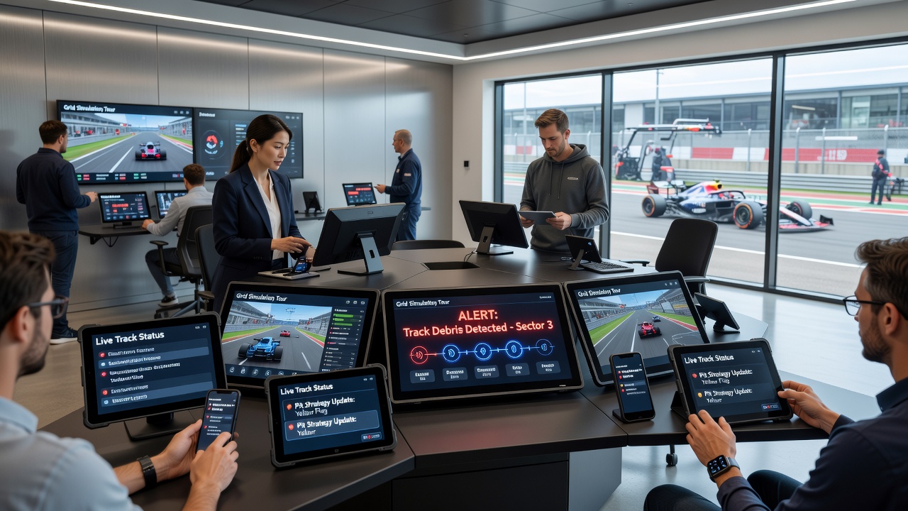 Synchronisierte Alerts auf mehreren Geräten während eines Grid-Simulations-Turniers